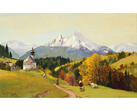 Willy Moralt, 1884 München-1947 Lenggries,  Studium an der Akademie München u.a. bei Raupp, hier: Maria Gern, Aquarell auf Pa