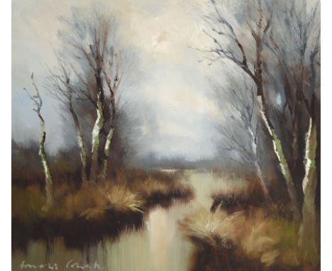 Arnold Schatz, 1929 Stepenitz-1999 Bielefeld,  Moorlandschaft, Öl/Lwd, links unten signiert, ca. 70x80cm, R. ca. 87x98cmArnol