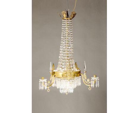 Großer Deckenleuchter, Frankreich, um 1890,  Lüster, ehemaliger Gaslampe in jüngerer Zeit komplett neu elektrifiziert, reiche