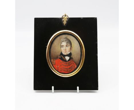 Napoleonic / Peninsular War: English School (early 19th Century) Portrait miniature of a Junior British Staff Officer oval, 8