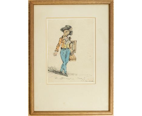 Jean Ignace Isidore Gerard, known as Grandville (French 1803-1847) Portrait of the artist as an anthropomorphic figure pen an