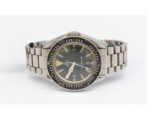 Omega: a Gentleman's 1960's Seamaster 300 Automatic steel cased wristwatch, comprising a round black signed dial with lume ba