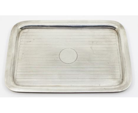 A George V silver engine turned tray, hallmarked by Charles H Cheshire, Chester, 1924 approx 11.27 ozt (350.3 grams), approx 