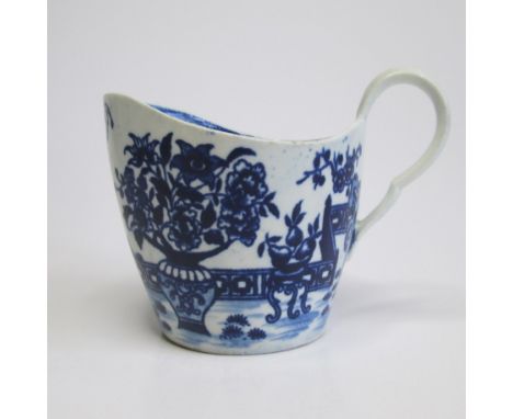 A Worcester milk jug printed ‘bat’ pattern of rare shape. circa 1785, disguised numeral mark, approx diameter 9cm  x height 8