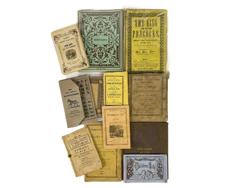 Fifteen 19th century 'Chapbooks' and pocket books. 'The New Royale Battledore,' a single sheet folded to make a bifolium with