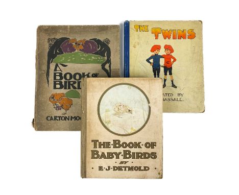 JOHN HASSALL ILLUSTRATIONS 'The Twins.' Verses by Edward Shirley, cloth-backed illustrated boards, 24 colour plates, worn and