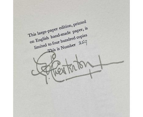Signed G. K. Chesterton. 'Ubi Ecclesia,' 259/400, large paper edition, flat signed by author, yellow card boards, Faber and F