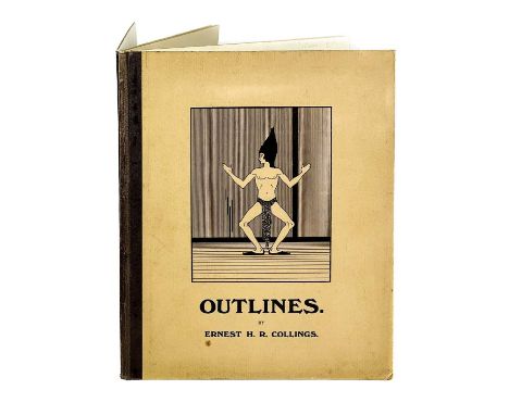 ERNEST H. R. COLLINGS. 'Outlines. A Book of Drawings'. Dedicated to D. H. Lawrence, original boards, Co-operative Printing So