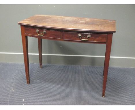 A mahogany bow front table 91cm wide  