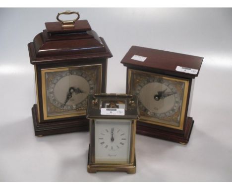 Two mantel clocks by Elliott and a modern carriage clock (3)  