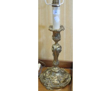 An ormolu Rococo style table lamp  
