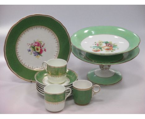 Five Royal Worcester dinner plates together with a part porcelain dinner &amp; tea service  