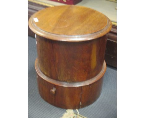 A mahogany cylindrical commode, 46 x 43cm  
