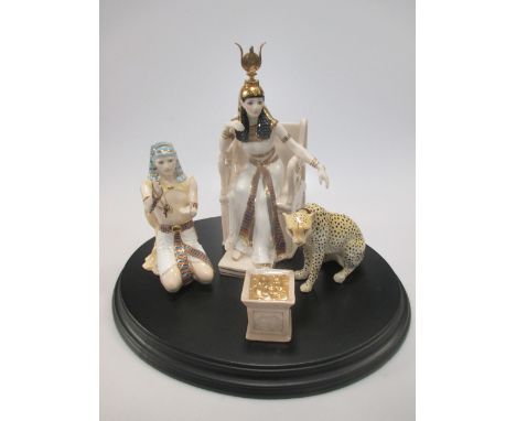A Royal Worcester four piece model of Cleopatra , No.391 of 500, designed by John Bromley  
