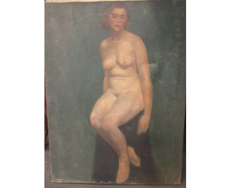 R. R. Sherrin, female nude, oil on canvas, and another (2)  