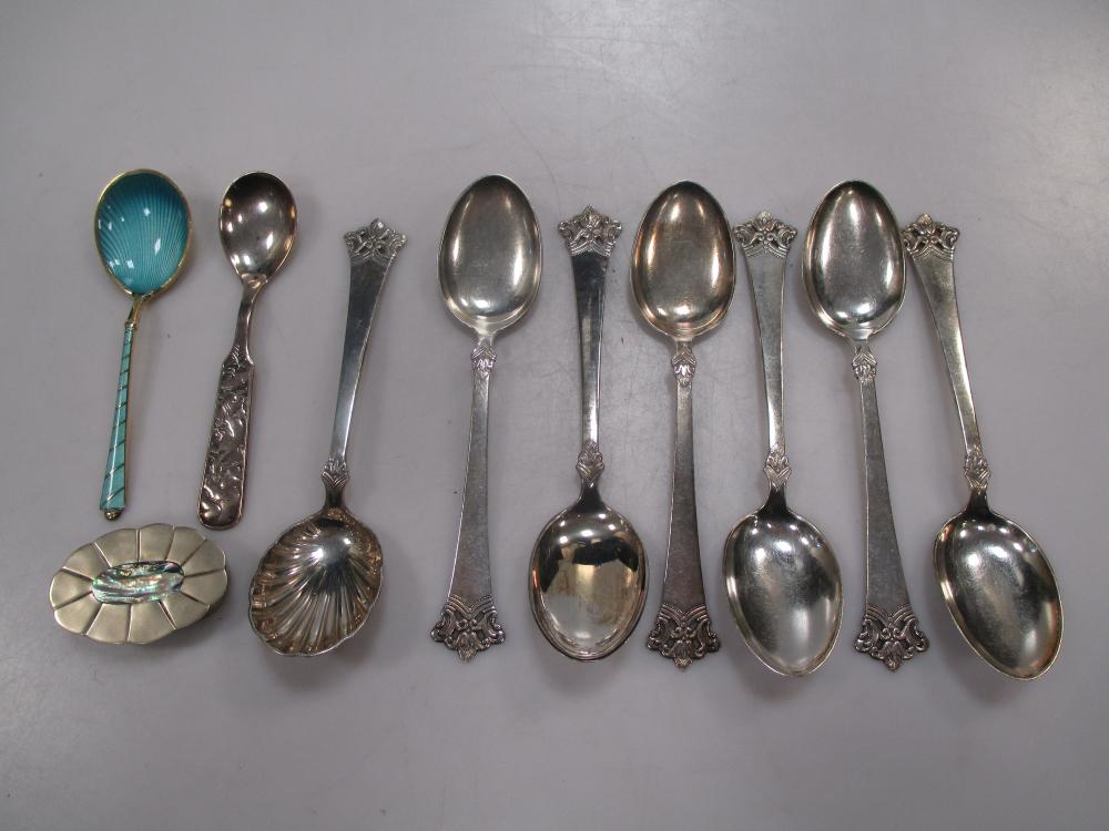 A set of 6 Norwegian (Bergen, Magnus Aase maker) 830 standard teaspoons ...