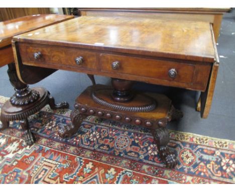 A William IV mahogany sofa table 75 x 148 x 69cm open  