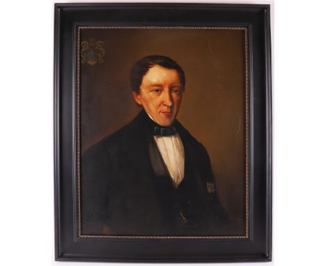 Dutch school, around 1900 "Portrait of Mr. H. van Loghem", signed and annotation verso and 1909, oil paint/board, h 76.5 x w 