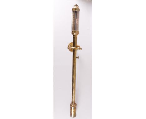 A ship's barometer with gimbal suspension in brass housing, 2nd half of the 20th century. Address: .N. Desterro, Lisboa, leng