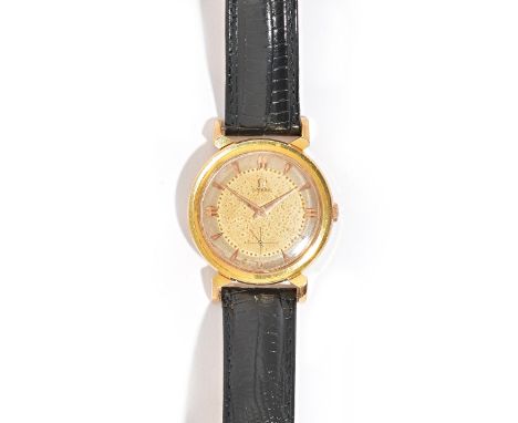An Omega gold circular cased gentleman's wristwatch, the signed jewelled lever movement detailed Omega Watch Co Swiss 1493279