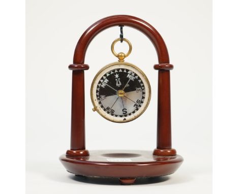 A Brass cased pocket barometer compass compendium by James Lucking &amp; Co Opticians Birmingham and Leeds, 4.8cm diameter, o