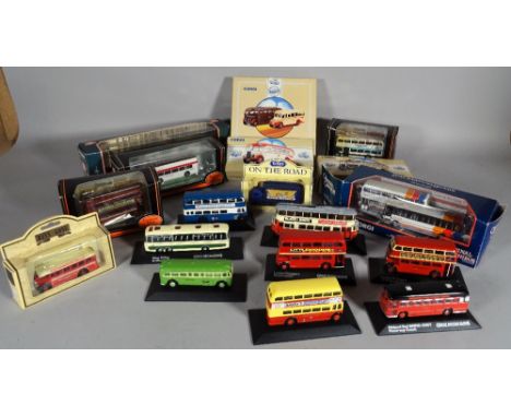 Toys; mainly modern Corgi, matchbox busses and lorries, (qty). 