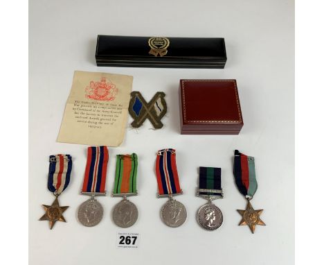 5 WWII medals including 2 1939-45 medals, The Defence Medal, 1939-45 Star and the France &amp; Germany Star, Elizabeth II Mal