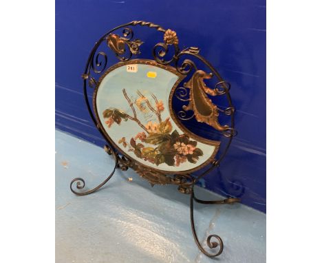 Painted mirror firescreen. 29”h x 20”w