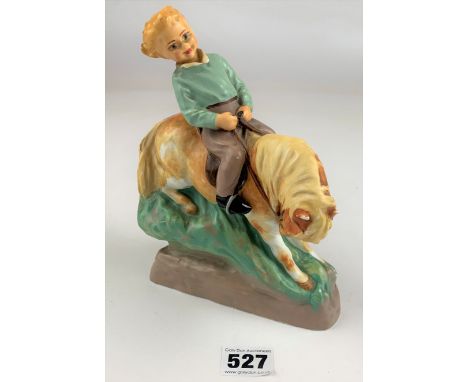 Royal Worcester figure of boy on horse ‘Happy Days’ modelled by F.G. Doughty (possibly repainted)