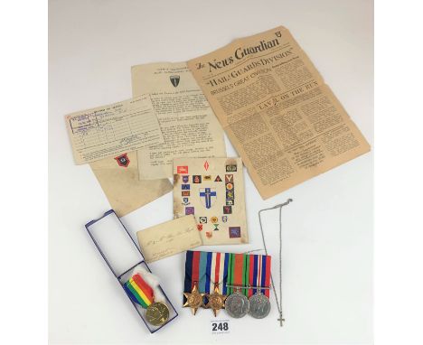 Collection of militaria inc. 3 WW1 medals &amp; dog tag - The Great War for Civilisation 1914-1919 medal, 1914-18 medal and 1