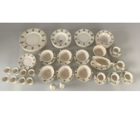 77 piece Royal Cauldron ‘Bristol Garden’ tea and dinner service comprising 8 dinner plates, 8 medium plates, 8 side plates, 7