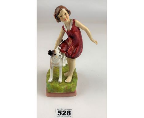 Royal Worcester figure of girl and dog ‘Playmates’ modelled by F.G.Doughty (possibly repainted)