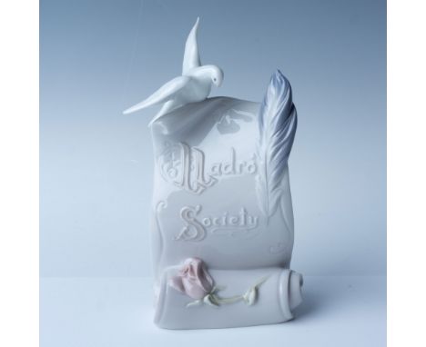 Lladro porcelain figurine titled "Art Brings Us Together," model number 01007677. This glossy-finished porcelain piece was sc