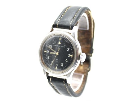 IWC Fliegeruhr XI 6B / 346, 858/48 Stahl aus den 50er Jahren. Handaufzug, Weicheisenkalotte, Lederband, Schließe nicht origin