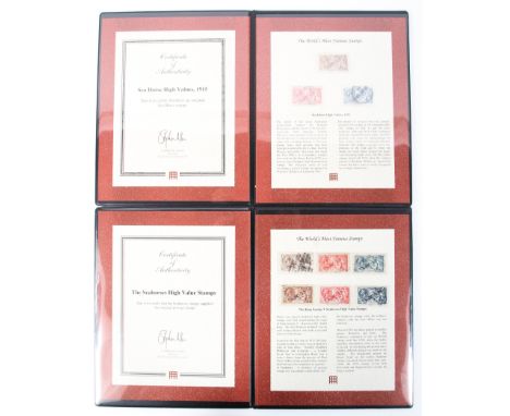 Two Westminster Collections Ltd folders. The first with a collection of Seahorse High Value stamps, 1915, together with The S