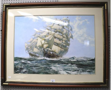 A P+G print of two schooners under full sail. Framed and glazed, 100cm x 80cm