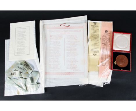A collection of Queen Victoria Royal Jubilee and Coronation souvenirs. Including a composite plate lithographed with a scene 