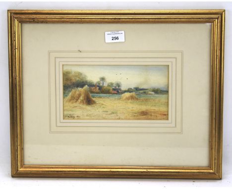 R. T. Wilding, a late 19th century signed watercolour landscape. Depicting a riverside scene, signed and dated 1897, framed a