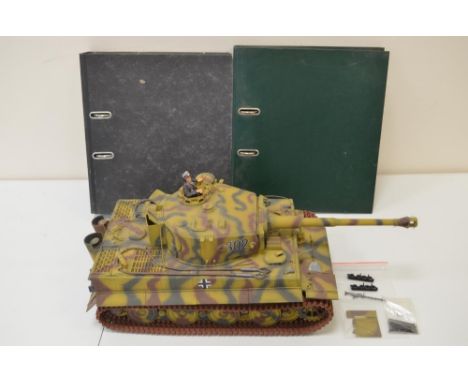 Competently built Hachette magazine partworks 1/16 scale Tiger tank model, mostly metal model with plastic detailing parts, a