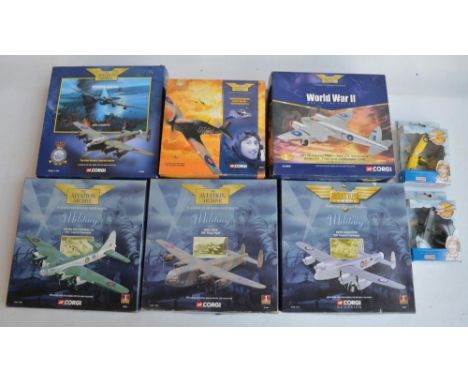 Collection of diecast aircraft models from Corgi and Lledo including 4x 1/144 scale Corgi examples (please not B-17 missing r