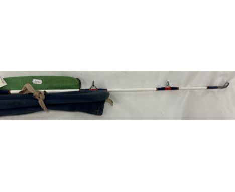 Three fishing rods, comprising a Shakespeare 6.5' sea fishing rod, ET Barlow 10' Thames Ditton Vortex Salmon rod, and a Jack 