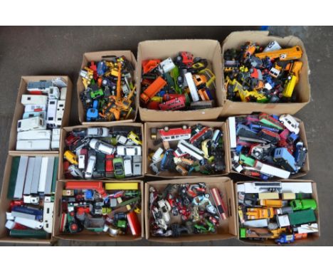 Extensive collection of unboxed model vehicles, mostly diecast, qty, 11 boxes, all A/F