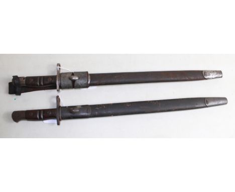 WWI 1917 US Bayonet with scabbard and frog, 1913 US Bayonet with scabbard. Both by Remington