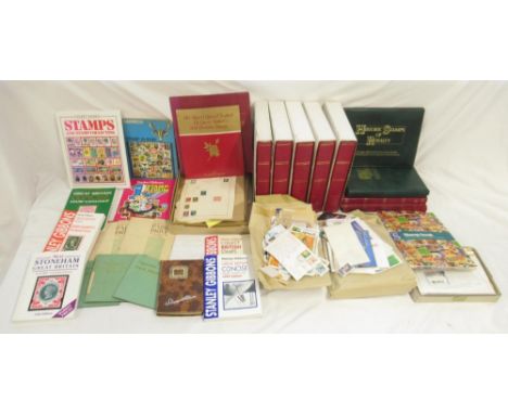 Mixed collection of British and international stamps, loose and in folders, with stamp related collecting books, and some cig