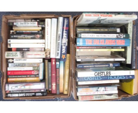 Large selection of militaria-related reference books and fiction. Also with an assortment of firearm-related books. (3)