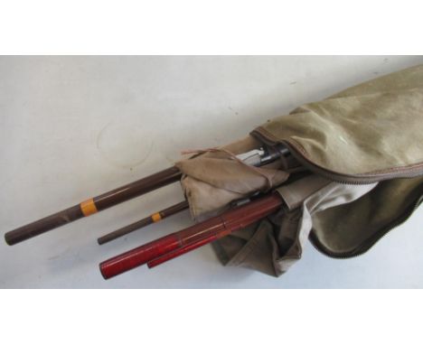 Assortment of vintage fishing tackle, to include a House of Hardy three-piece Salmon rod, an E.R. Craddock and Co. three-piec