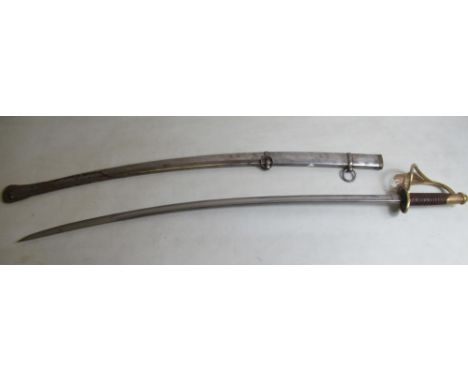Quality copy of a US 1860 pattern light Cavalry sabre. Stamped US A D K 1862, serial number 10681. Made in Massachusetts. In 