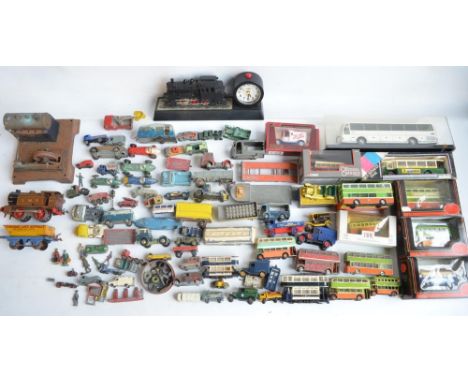 Collection of mostly playworn model vehicles including re-painted examples, also good condition boxed bus models from EFE etc