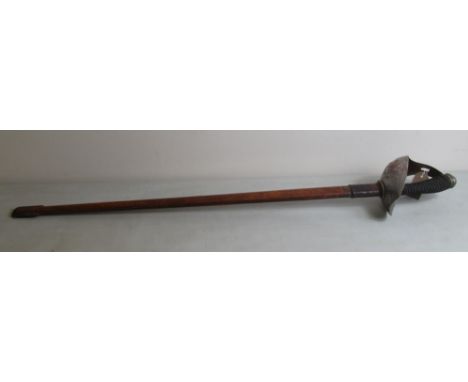 1912 pattern cavalry officer's sword, complete with original leather scabbard, with Fenton Brothers maker's mark to ricasso a