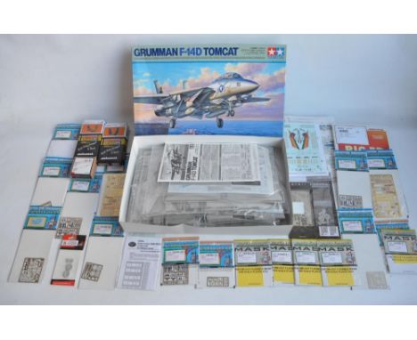 Tamiya 1/48 scale Grumman F-14D Tomcat model kit, complete and unstarted with all sprues in unopened/factory sealed bags plus